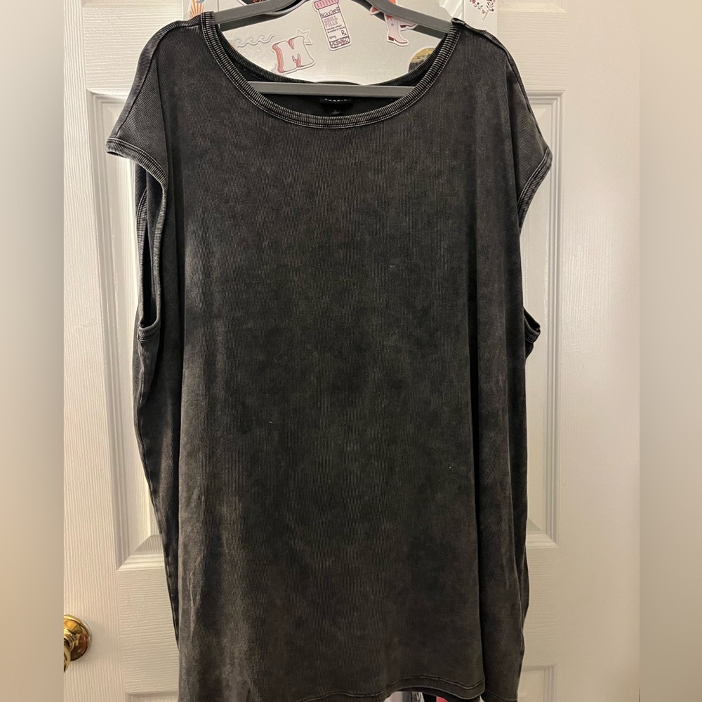 Black Acid Wash Top